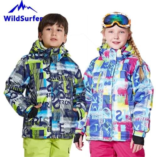 Children Warm Skiing Jackets Kids Ski Pants Snowboard Boys Girls Winter Ski Suit Waterproof Jacket Snow Thermal Overcoat W307