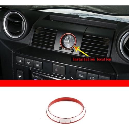 For Land Rover Defender 2008-18 Aluminum Alloy Decoration Car Dashboard Center Clock Decoration Ring Sticker Car Accessories