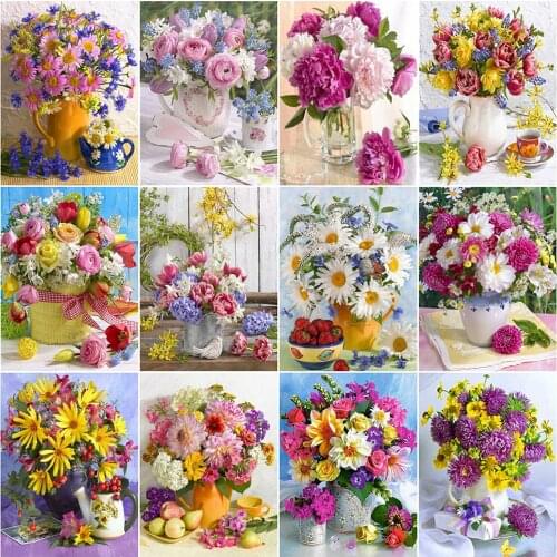 Evershine 5D DIY Full Square Round Diamond Embroidery Peony Diamond Painting Daisy Flower Rhinestones Pictures Handicrafts