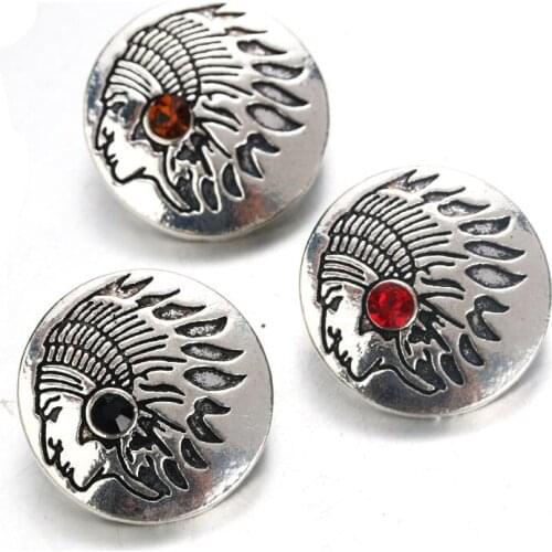 10pcs/lot Round Indians Snap Button Jewelry Mixed Colors Ginger Metal 18mm Snap Buttons fit Snap Bracelet Bangles 9413