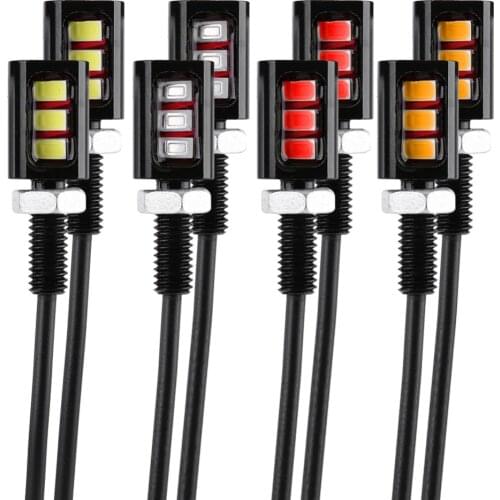 2x 12V 3LED Motorcycle License Number Plate Lamp Light Screw Bolt Light Lamp White LED Universal Lamp DRL Running Light New