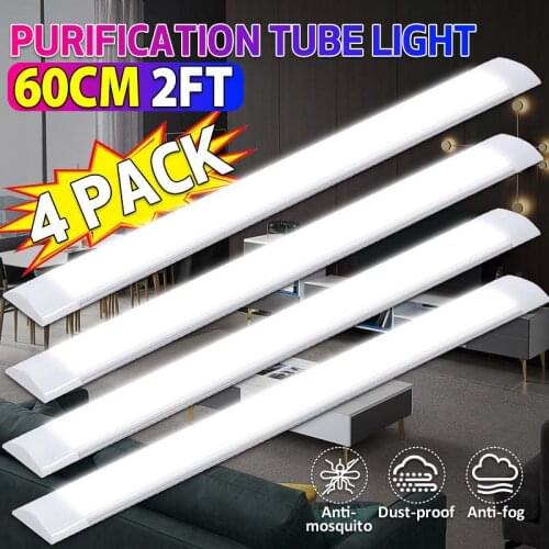 2/4PCS 60CM LED Tube Cleaning Integration Purification Light 48W LED Tri-proof Batten Light 2835 LED Tube Linear Lamp AC85-265V