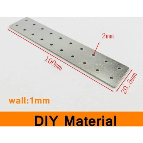 10pc/Lot DIY Metal Zinc Coating Steel Plate for Model Connect Rail Model Repair Sheet Connector Bracket with 20 Hole Wholesale