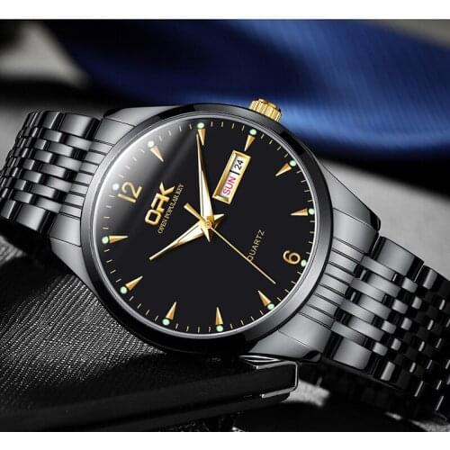 Fashion business double calendar quartz watch waterproof men watch mens watch