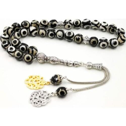 Muslim Agates sulaimani tasbih stone Personality Rosary Islam misbaha Gift for Eid Mans stone bracelet