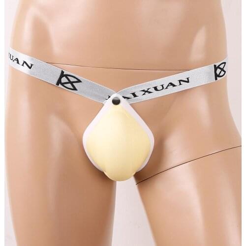 Men Underwear Male Panties Briefs Sexy Penis Bulge Pouch Enhancer Sponge Pad Underpant T-Back Open Butt Jockstrap Thong G-String