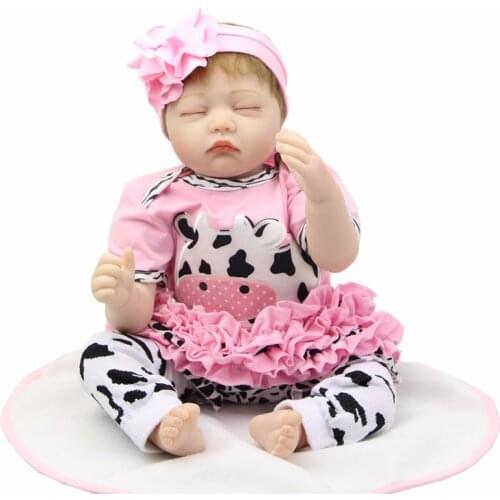 22 Inch 55cm bebes Reborn soft Silicone Handmade Baby Girl Dolls Real