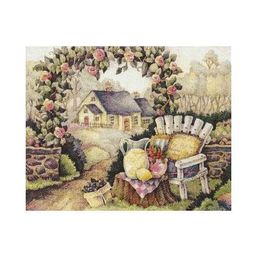 Mixed Stitch Romantic Garden Courtyard Top Quality Embroidery Needlework 14CT Unprinted Cross Stitch Kit DIY Handmade Home Decor