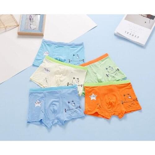 Party Favors Cartoon Bear four angle trousers modal boy, childrens plain underwear