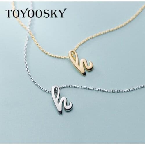 Real 925 Sterling Silver Letter H Necklace for Women Pendant Necklaces New Style 2020 Mode Collar Bijoux Jewelry