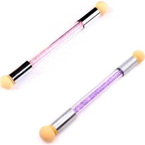 Plastic Double Head Nail Tools Gradient Halo Stains Pen Phototherapy Stippling Brushes Sponge Pen Washable 4 replacement heads
