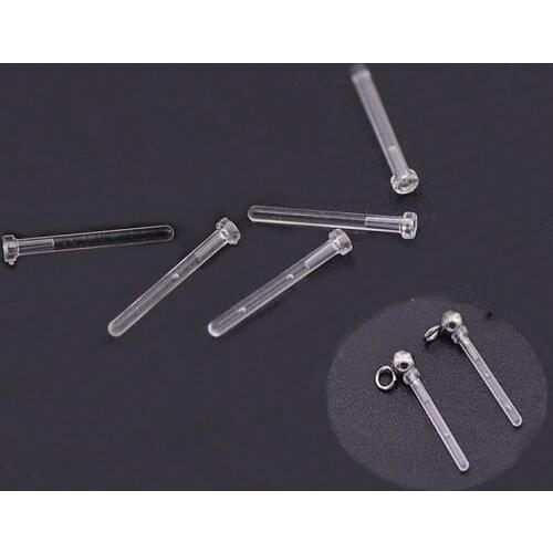 30 PCS Transparent Stud Earrings Base For Jewelry Making Plastic Earpins Prevent Allergy Women Accessories DIY Jewelry Findings