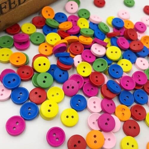 50pcs 12mm Wood Buttons 2 Holes Craft Clothe Sewing Decor Button WB540