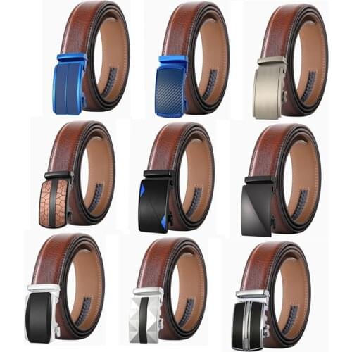 Automatic Buckle Men Belt Cow Skin Brand Quality Luxury Designer Waist Strap Male Top Fashion Mens Business Formal Belts B630