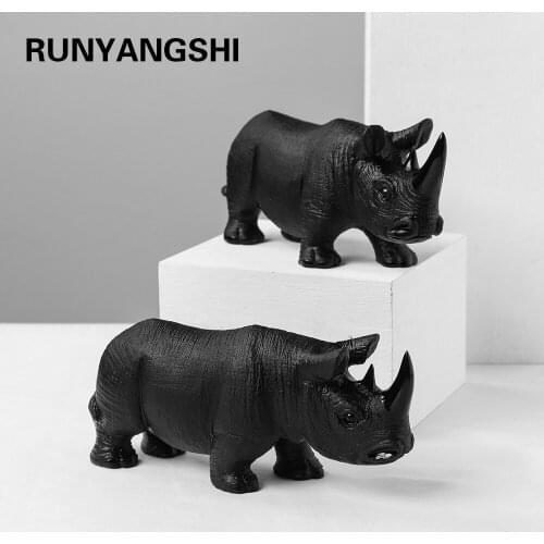 Natural Crystal Carving Crafts Obsidian Rhinoceros Animal Handicraft Exorcism Ornament Gem Gift Decoration