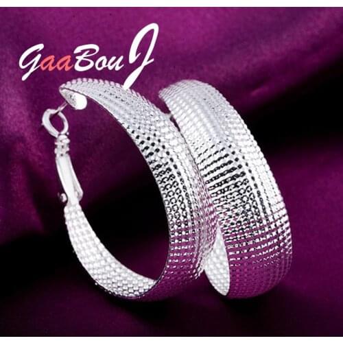 925 Sterling Silver U Shape Network Small Hoop Earrings For Women 2021 Trend Wedding Engagement Party Fashion Charm Jewelry