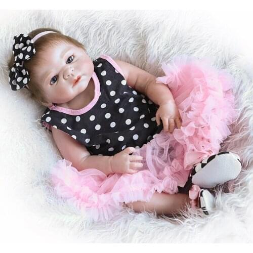 57CM Silicone reborn baby dolls for sale child love newborn baby dolls girls toys gift brinquedo menina boneca