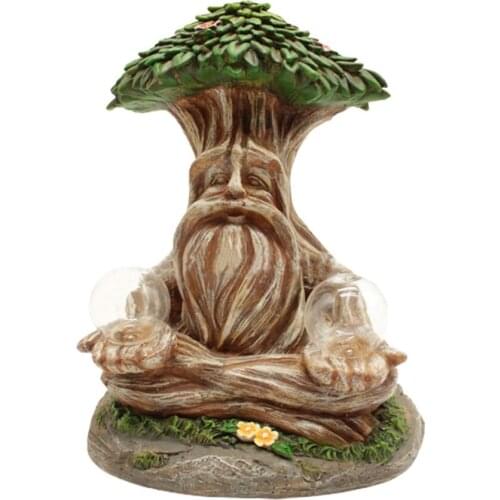 Resin Garden Light Ornaments Tree Man Creative Courtyard Decoration Durable 18*15*28CM Ourdoor Crafts Solar Figurine