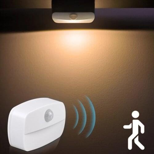 Led Human Body Motion Sensor Night Light Battery Operated Wireless Wall Lamp NightLight Corridor Closet LED Cabinet Door Light