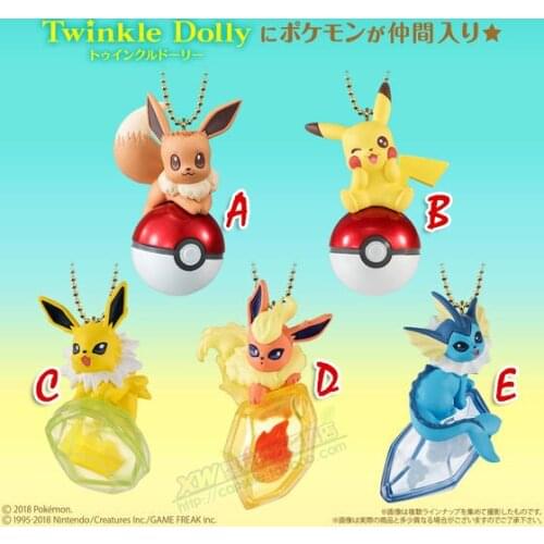 TAKARA TOMY Pokemon Action Figure Ex Cashapou Toy Pikachu Eevee Pendant Pendant Model Toy