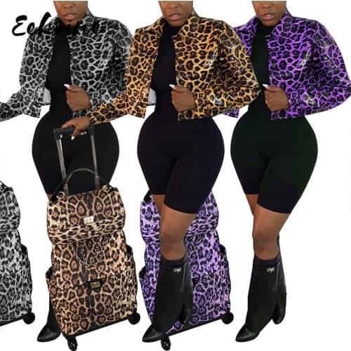 2020 Autumn Leisure Comfort Women Ladies Leopard Printed Jackets Spring Warm Female Zipper Stitch Trendy Girls Jacket Coats Top