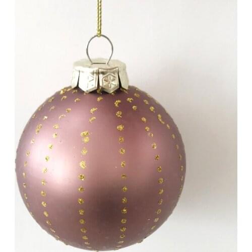 Christmas tree decorations glass ornaments small shopping malls display windows 8cm gold dot painted ball