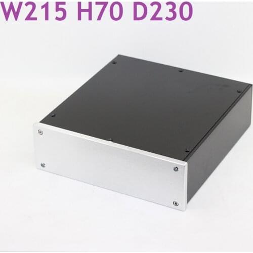 W215 H70 D230 All Aluminum DIY Power Amplifier Supply Chassis Pre-amplifier DAC Decoder AMP Enclosure Headphone Case