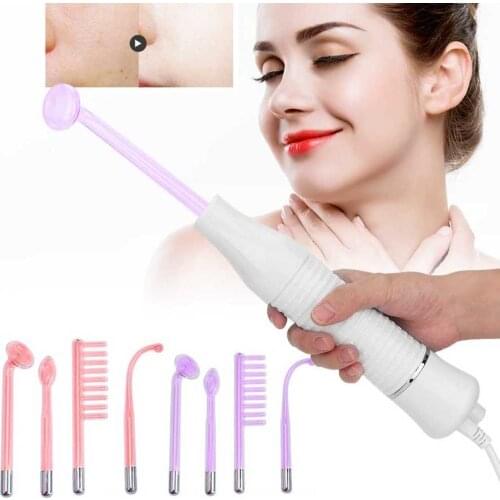 High Frequency Electrode Glass Tube Violet Purple Light Acne Wand Skin Care Spot Acne Remover Facial Spa Beauty Machine