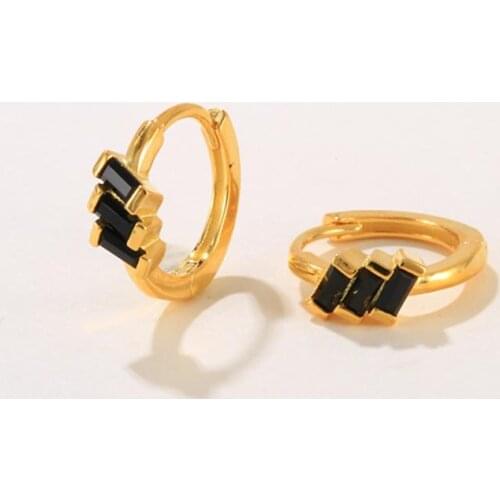 CANNER 925 Sterling Silver Earrings For Women Black Zircon Earrings Dangle Cartilage Ear Piercing Vintage 2021 Trend Mom Gift