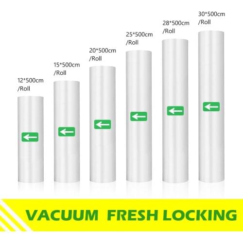 1/2pcs Rolls Embossed Saver Food Vacuum Bags Storage For Kitchen Packaging Storage 12cm 15cm 20cm 25cm 28cm Vacuum Sealer Bags