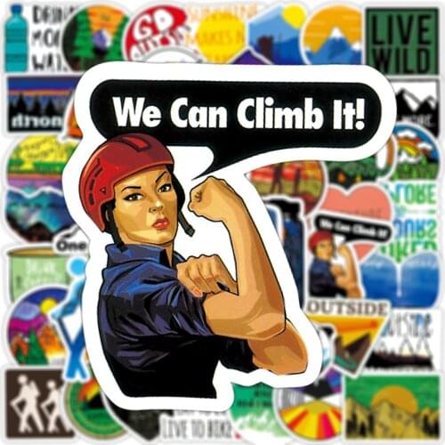10/50pcs Outdoor Adventure Hiking Adventure Stickers for Car Styling Bike Phone Motorcycle Laptop Travel Luggage DIY Toy Sticker