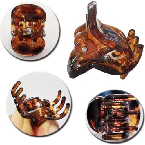 12PCS Plastic Mini Hair Clip 6 Claw Cute Hair Clips Plastic Black Hairpin Clamp for Ladies Headwear Hair Styling Tools