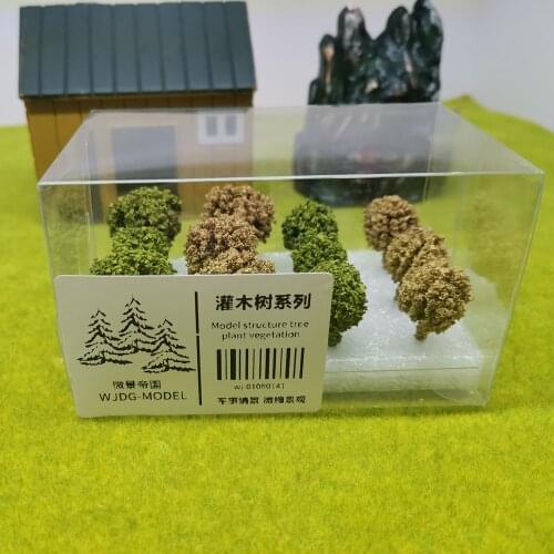 12 PCS military scene vegetation train railway construction sand table landscape tree model DIY hobby material shrub set