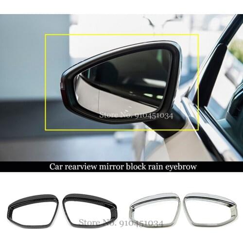 2pcs ABS Chrome Car rearview mirror block rain eyebrow Cover Trim Sticker Car Styling For Audi A3 2020 2021 Accessories