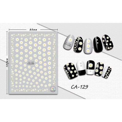 3D Stickers for Nails Small Fresh Chrysanthemum Design Nails Art Decoration Manicure Sticker Decals Slider Nail Foil Accessories