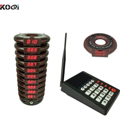 433.92mhz queue wireless calling system waiter call restaurant server pager number keypad guest paging