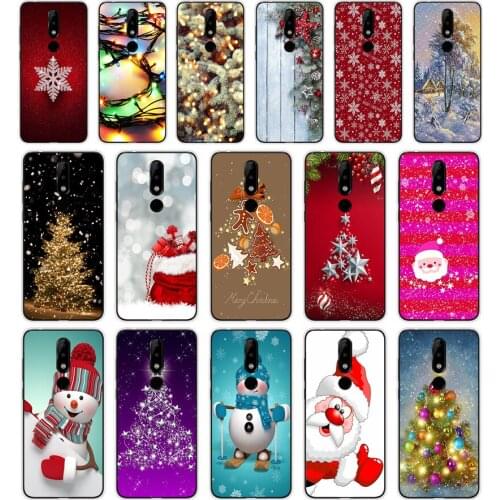 76SD merry Christmas Tree Snow Flakes Soft Silicone Tpu Cover phone Case for Nokia 2 2.1 2.3 3 3.1 4.2 5. 5.1 6 7.2 8 Plus Case