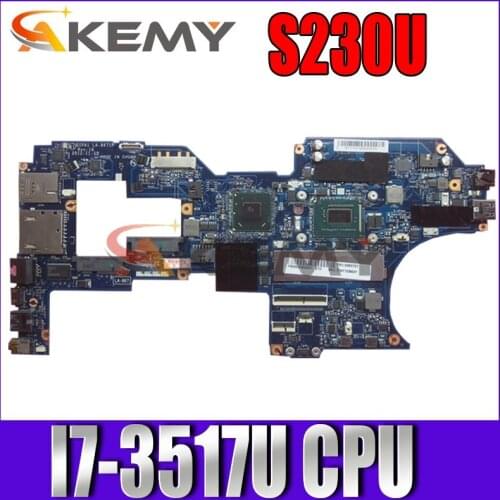 Akemy Laptop Motherboard For Lenovo Thinkpad S230U Main Board 12.5 inch SR0N9 I7-3517U CPU QIPA1 LA-8671P 04X0722