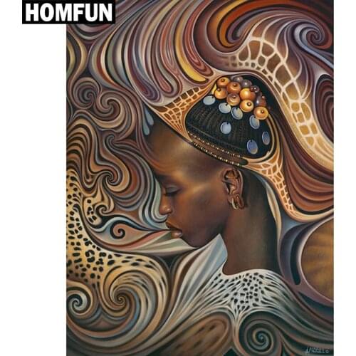 HOMFUN Full Square/Round Drill 5D DIY Diamond Painting "Indian woman" Embroidery Cross Stitch 5D Home Decor Gift A03830