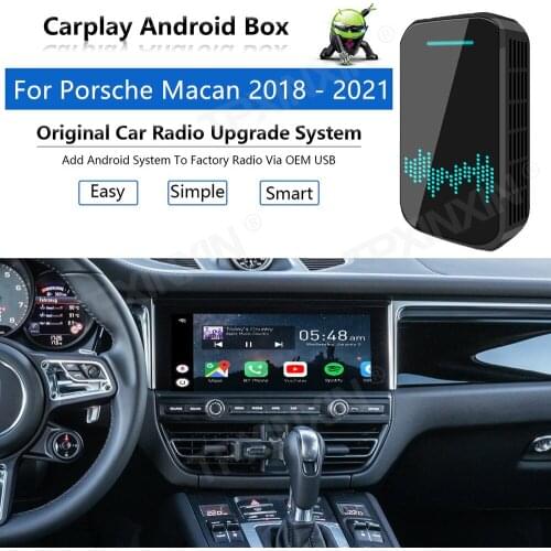 Radio Upgrade Carplay Android Auto Audio For Porsche Macan 2018-2021 Apple Wireless AI Box Car Multimedia Player GPS Navi