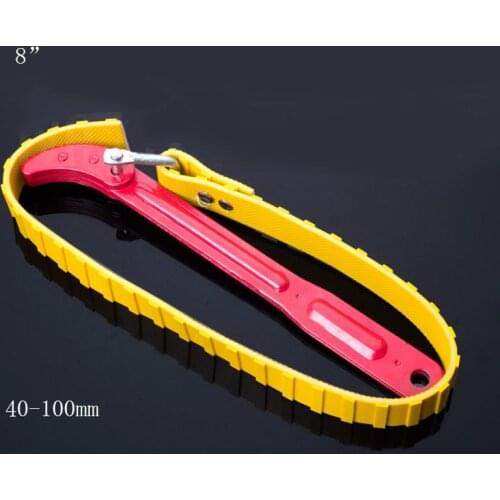 Free ship New arrival 8" Belt Type Oil Filter Wrench Auto Tool Engine Box Spanner Oil Fuel Filter Wrench Tool Spanner Key