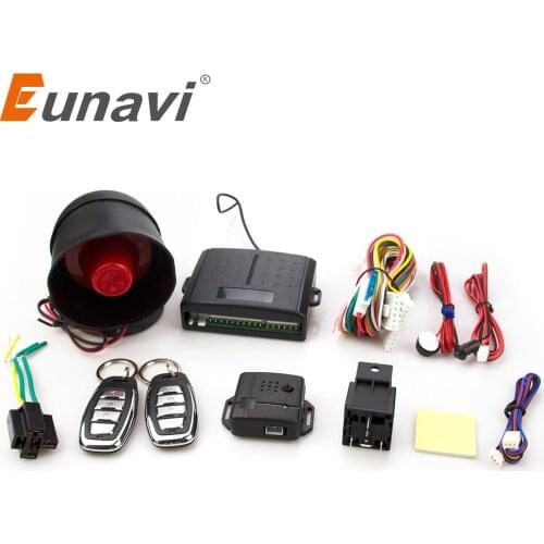 Eunavi 102 One Way Auto Car Alarm Systems & Central Door Locking Security Key Wth Remote Control Siren Sensor For Toyota