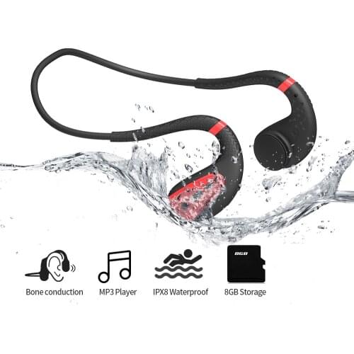 Bone conduction Bluetooth headset MP3 Bluetooth headset ipx8 swimming headset sports waterproof headset wireless stereo with 8g