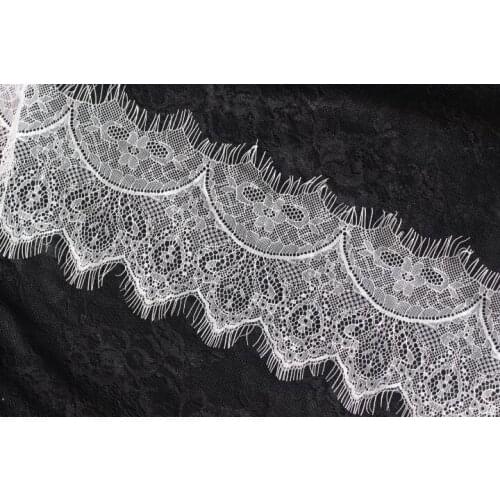 GLace 3M/lot 12cm wide Black and white clear eyelash lace fabric accessories dress clothing laceTX235
