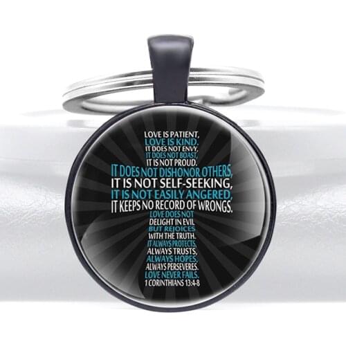 Christian Cross KeyChain Classic Bible Verse Men Women Key Rings Jewelry Gifts