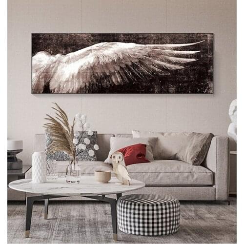 Paintings Wings Pop Art Wall Picture For Living Room Angel Wings Vintage Wall Posters And Prints Black And White Wall Art Canvas