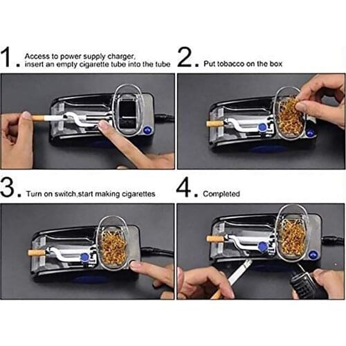 Lightweight Automatic Cigarette Rolling Machine Portable Electric Metal Cigarette Maker Tobacco Injector 155x80x70mm