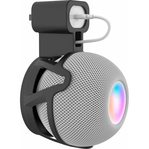 Wall Mount Stand Holder with in-Built Cable Management System for Apple Homepod Mini Speaker Bracket Accessories (Black/White)