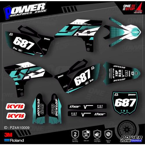 PowerZone Custom Team Graphics Backgrounds Decals 3M Stickers Kit For YAMAHA 2010-2013 YZF250 009