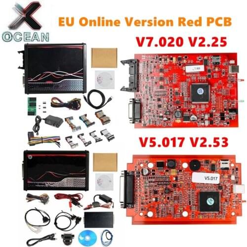 V2 V2.53 V5.017 EU Red PCB ECM Titanium V2.25 V7.020 4 LED Online Master Version ECU OBD2 Manager car/truck Programmer